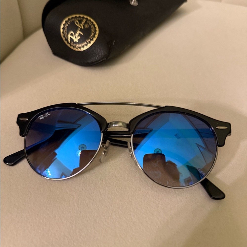 Ray-Ban Black Frame with Blue Lenses Sunglasses